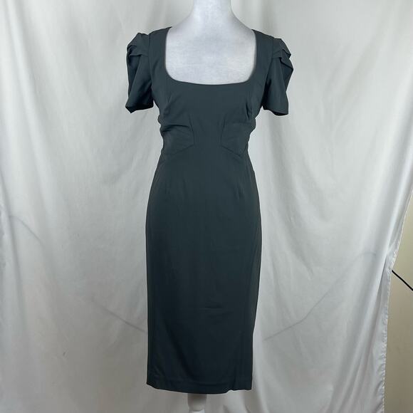 Zac Posen Women's Pewter Gray Quiet Luxury Designer Brand Dress NWT Size 6 - Picture 2 of 13